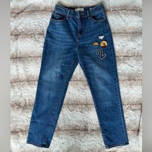 Pacsun Retro Patch Mom Jeans High Waisted Straight Leg size 25